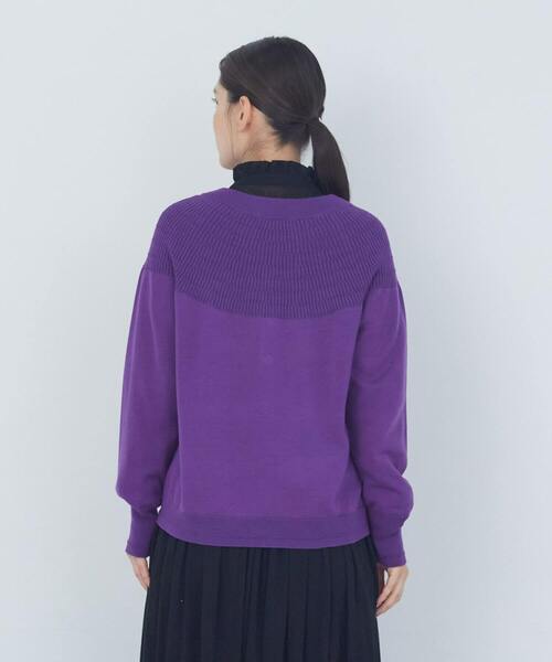 ADIEU TRISTESSE（アデュートリステス）の「キュウシンリブカラフル釦カーディガン（カーディガン/ボレロ・レディース・パープル/ブラック/グレイッシュベージュ・FREE）」の9枚目の写真