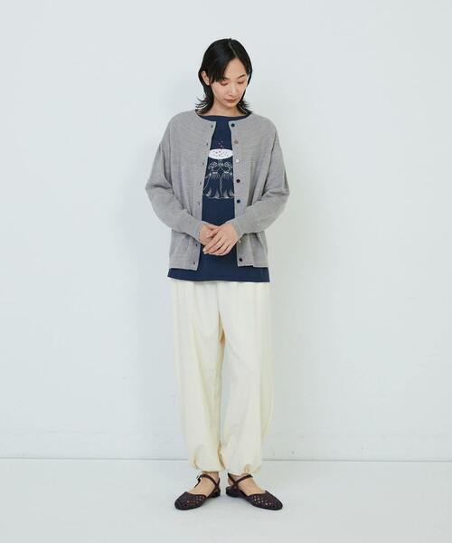 ADIEU TRISTESSE（アデュートリステス）の「キュウシンリブカラフル釦カーディガン（カーディガン/ボレロ・レディース・パープル/ブラック/グレイッシュベージュ・FREE）」の16枚目の写真