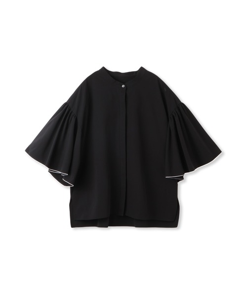 LAUTREAMONT（ロートレアモン）の「ストレッチフレアスリーブブラウス≪洗濯機で洗える≫（シャツ/ブラウス・レディース・ブラック/ベージュ・9号）」の3枚目の写真