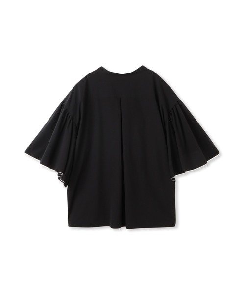 LAUTREAMONT（ロートレアモン）の「ストレッチフレアスリーブブラウス≪洗濯機で洗える≫（シャツ/ブラウス・レディース・ブラック/ベージュ・9号）」の4枚目の写真