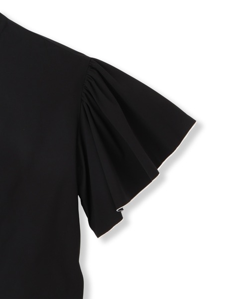 LAUTREAMONT（ロートレアモン）の「ストレッチフレアスリーブブラウス≪洗濯機で洗える≫（シャツ/ブラウス・レディース・ブラック/ベージュ・9号）」の6枚目の写真