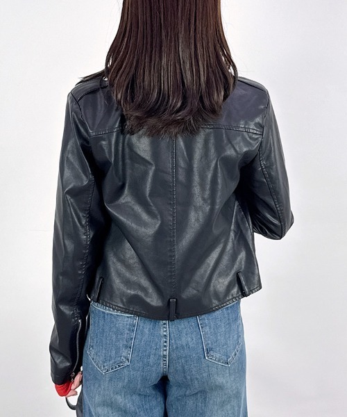 INED 辛口ライダース　ジャケット黒 セール】【辛口エッセンスでいつものコーデをアップデート】ライダース