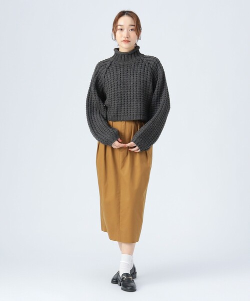 BEAMS HEART（ビームスハート）の「タック コクーン スカート（スカート・レディース・ブラウン系その他3/ブラック・FREE）」の9枚目の写真