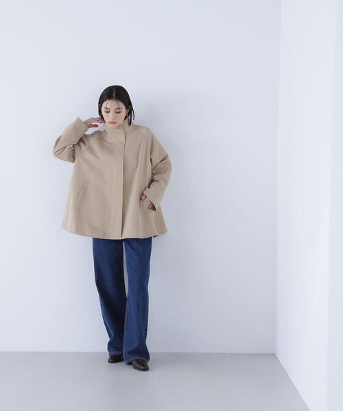 ella_selectshop ビッグカラーテントブルゾン セール】◇スタンドネックテントラインブルゾン（ブルゾン）｜NATURAL