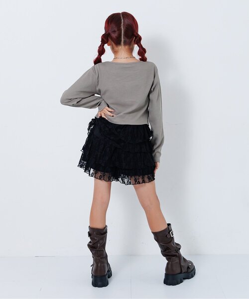 algy（アルジー）の「レースフリルキュロット（その他パンツ・キッズ・ブラック/オフホワイト・XX-SMALL/SMALL/MEDIUM/X-SMALL）」の12枚目の写真