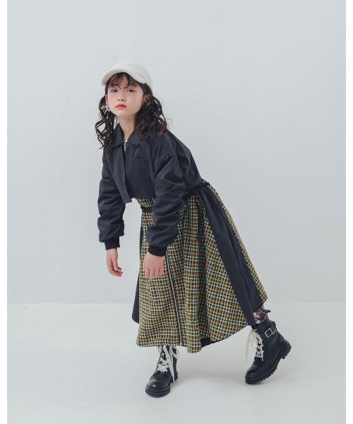 unica（ユニカ）の「チェックzipperジャケットワンピース（ワンピース・キッズ・カーキ/ブラック・XL/L）」の8枚目の写真