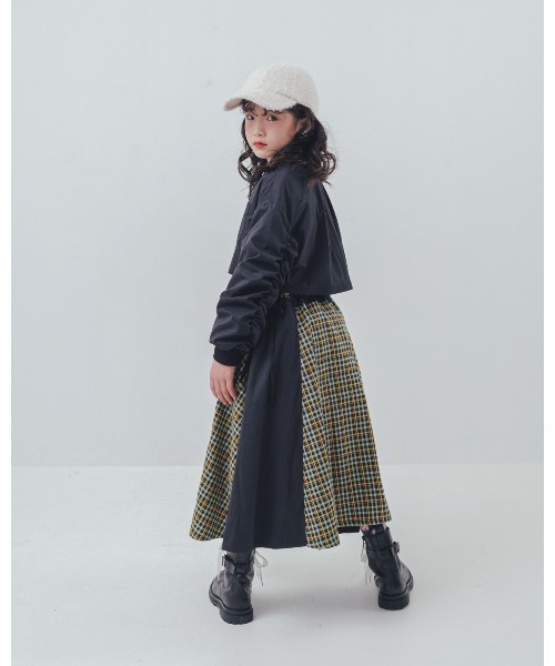 unica（ユニカ）の「チェックzipperジャケットワンピース（ワンピース・キッズ・カーキ/ブラック・XL/L）」の9枚目の写真