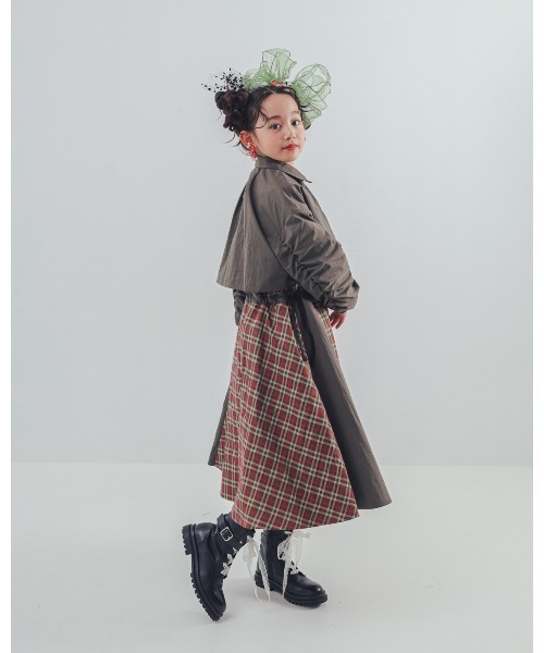 unica（ユニカ）の「チェックzipperジャケットワンピース（ワンピース・キッズ・カーキ/ブラック・XL/L）」の14枚目の写真