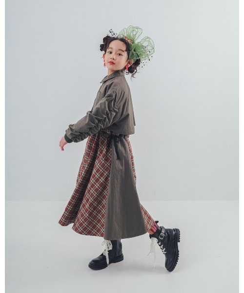 unica（ユニカ）の「チェックzipperジャケットワンピース（ワンピース・キッズ・カーキ/ブラック・XL/L）」の15枚目の写真