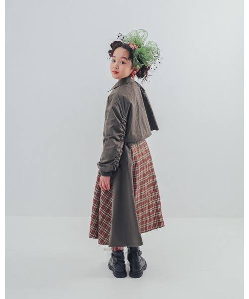 unica（ユニカ）の「チェックzipperジャケットワンピース（ワンピース・キッズ・カーキ/ブラック・XL/L）」の16枚目の写真