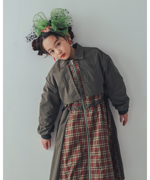 unica（ユニカ）の「チェックzipperジャケットワンピース（ワンピース・キッズ・カーキ/ブラック・XL/L）」の17枚目の写真