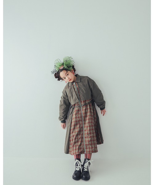 unica（ユニカ）の「チェックzipperジャケットワンピース（ワンピース・キッズ・カーキ/ブラック・XL/L）」の18枚目の写真