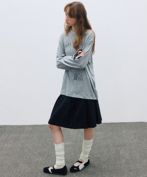 ELOOPS(イーループス)の「【ELOOPS】ウール混 ダブルボタンタックAラインスカート(スカート・レディース・ダークグレー/ブラック・S/M)」の13枚目の写真