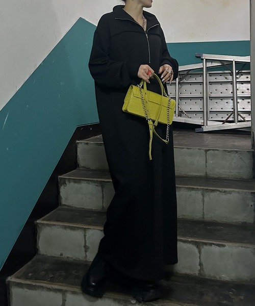 PAGEBOY（ページボーイ）の「MUSEスウェットZIPワンピース / スウェットワンピース【ZOZO限定アイテム】（ワンピース・レディース・ブラック/ブラウン・FREE）」の4枚目の写真