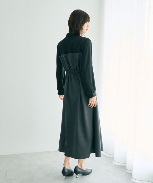 YECCA VECCA(イェッカヴェッカ)の「ベアドッキングワンピース(シャツワンピース・レディース・キャメル/チェック/チャコールグレー・FREE)」の18枚目の写真