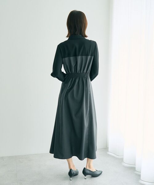 YECCA VECCA(イェッカヴェッカ)の「ベアドッキングワンピース(シャツワンピース・レディース・キャメル/チェック/チャコールグレー・FREE)」の19枚目の写真