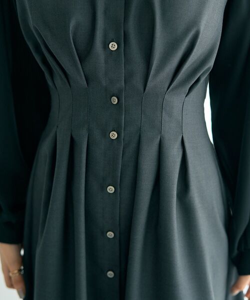 YECCA VECCA(イェッカヴェッカ)の「ベアドッキングワンピース(シャツワンピース・レディース・キャメル/チェック/チャコールグレー・FREE)」の22枚目の写真