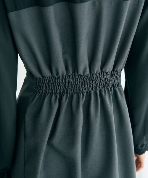 YECCA VECCA(イェッカヴェッカ)の「ベアドッキングワンピース(シャツワンピース・レディース・キャメル/チェック/チャコールグレー・FREE)」の12枚目の写真