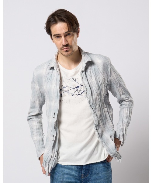 wjk(ダヴルジェイケイ)の「2-hook check(シャツ/ブラウス・メンズ・ライトグレー/ブラック/ライトブルー・SMALL/MEDIUM/LARGE/X-LARGE)」の4枚目の写真