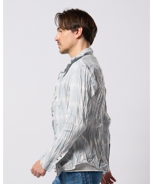 wjk(ダヴルジェイケイ)の「2-hook check(シャツ/ブラウス・メンズ・ライトグレー/ブラック/ライトブルー・SMALL/MEDIUM/LARGE/X-LARGE)」の5枚目の写真