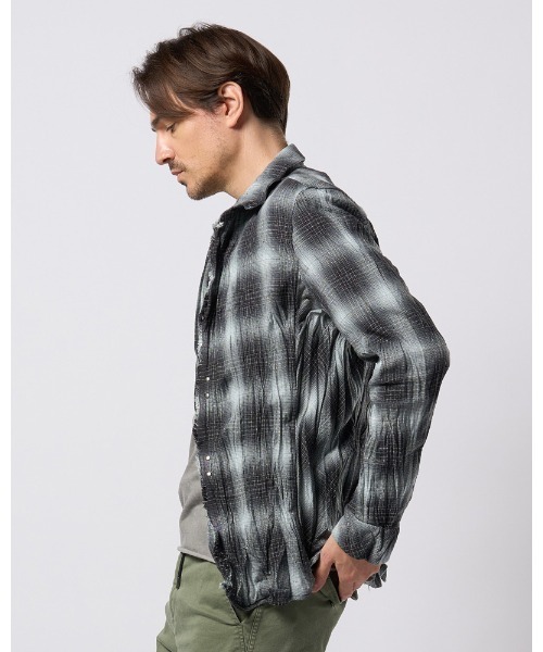wjk(ダヴルジェイケイ)の「2-hook check(シャツ/ブラウス・メンズ・ライトグレー/ブラック/ライトブルー・SMALL/MEDIUM/LARGE/X-LARGE)」の8枚目の写真