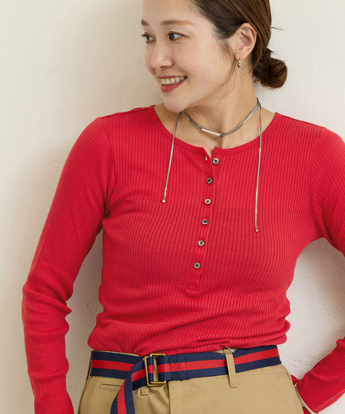 追加2》シアーテレコヘンリーネックプルオーバー（Tシャツ/カットソー