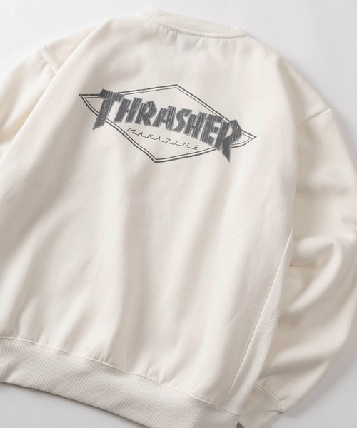 THRASHER(スラッシャー)の「【70】【THRASHER/スラッシャー】クラックプリント 裏起毛 スウェット(スウェット・メンズ・アッシュグレー/オフホワイト/ブラック系その他/アイボリー/ブラック/ブラウン系その他/ブラウン/ライトグレー・M/L/XL)」の2枚目の写真