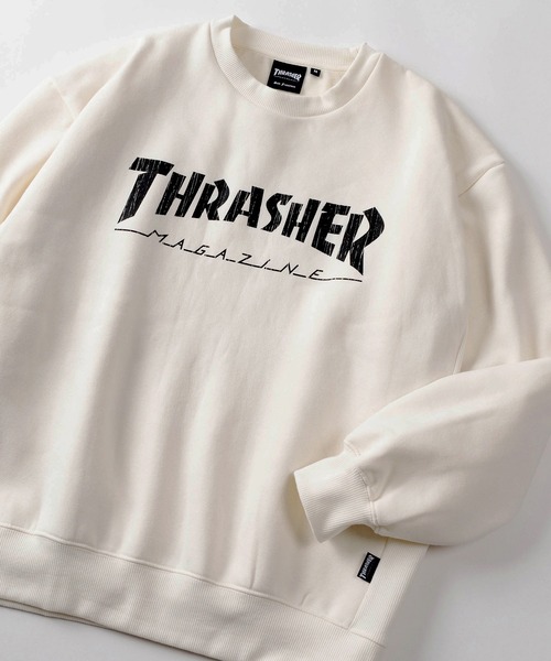 THRASHER(スラッシャー)の「【70】【THRASHER/スラッシャー】クラックプリント 裏起毛 スウェット(スウェット・メンズ・アッシュグレー/オフホワイト/ブラック系その他/アイボリー/ブラック/ブラウン系その他/ブラウン/ライトグレー・M/L/XL)」の3枚目の写真