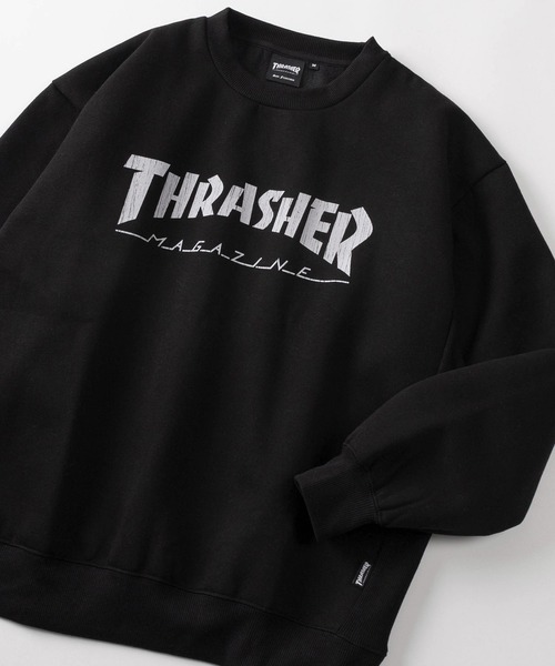 THRASHER(スラッシャー)の「【70】【THRASHER/スラッシャー】クラックプリント 裏起毛 スウェット(スウェット・メンズ・アッシュグレー/オフホワイト/ブラック系その他/アイボリー/ブラック/ブラウン系その他/ブラウン/ライトグレー・M/L/XL)」の4枚目の写真
