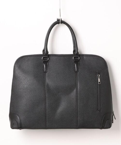 m.f.editorial（エムエフエディトリアル）の「【A4対応 2WAY】サフィアーノ型押し ブリーフバッグ（ビジネスバッグ・メンズ・ブラック/ダークウッド・FREE）」の3枚目の写真