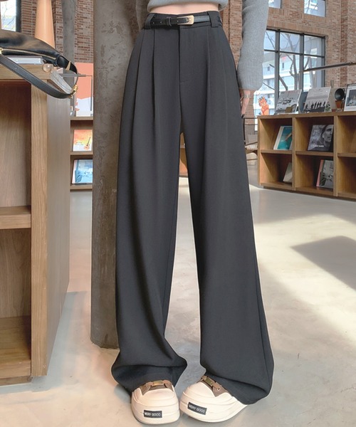 frunco(フランコ)の「タックワイドパンツ(その他パンツ・レディース・ベージュ/ブラック/グレー/ホワイト・MEDIUM)」の1枚目の写真