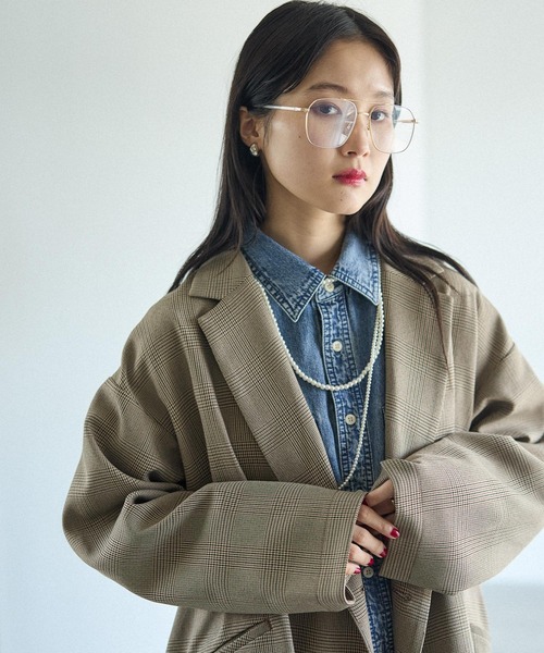 Wブレストミドルチェックジャケット　レプシィム　LEPSIM　完売品 Wブレストミドルチェックジャケット 579077（テーラードジャケット