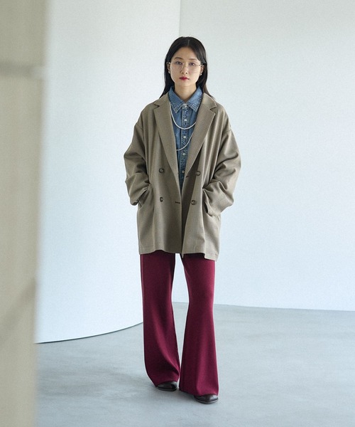 Wブレストミドルチェックジャケット 579077（テーラードジャケット