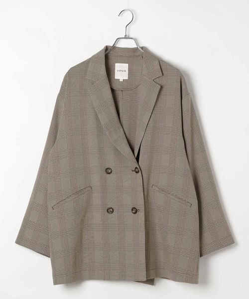 Wブレストミドルチェックジャケット 579077（テーラードジャケット