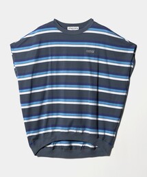 AMERICANA（アメリカーナ）の「＜Americana＞マルチボーダー スリーブレス トップス/ブラック（Tシャツ/カットソー・レディース）」