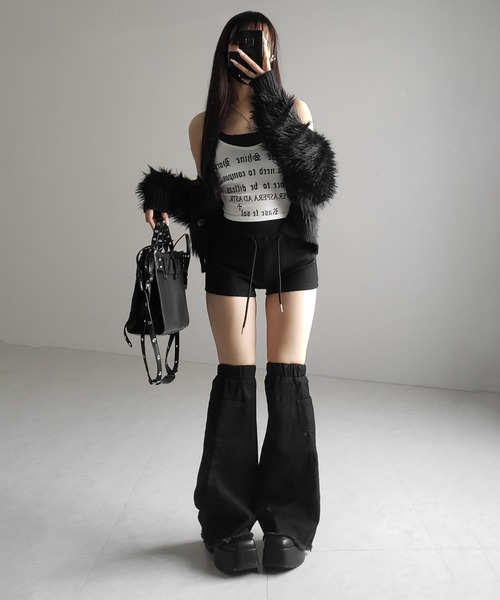 me+em select(ミームセレクト)の「※※【 2color 】グランジロゴレイヤードキャミソールトップス / grunge logo layered camisole tops(キャミソール・レディース・ホワイト/ブラック・FREE)」の15枚目の写真