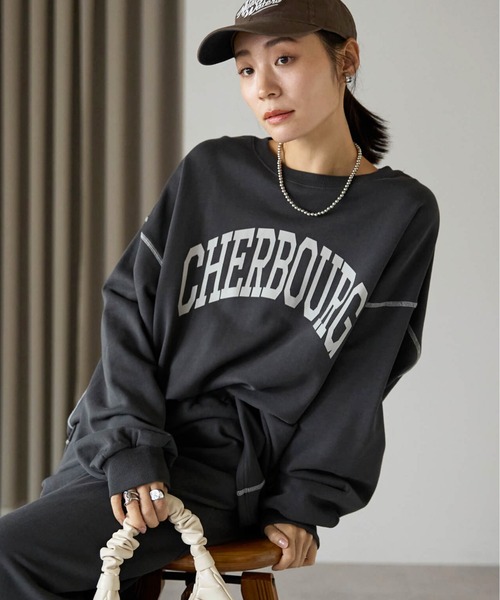 セール】【ZOZO先行発売】配色ステッチロゴプルオーバー（スウェット