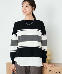 【2点セット】クロップドニット&ベーシックブラウス