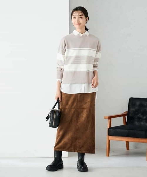 a.v.v(アーヴェヴェ)の「【2点セット】クロップドニット&ベーシックブラウス(ニット/セーター・レディース・グリーン/ボルドー/グレー系その他/ブラック・42/38/40/36)」の9枚目の写真