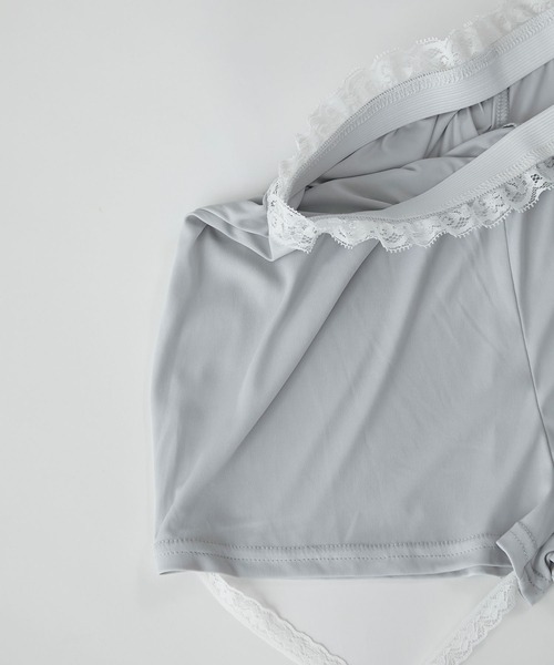 rumnel:(ルムネル)の「【セットアップ可能】レースペチパンツ付きスウェットミニスカート / sweat mini skirt with lace petticoat shorts(スカート・レディース・グレー/ライトブルー・FREE)」の17枚目の写真