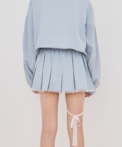 rumnel:(ルムネル)の「【セットアップ可能】レースペチパンツ付きスウェットミニスカート / sweat mini skirt with lace petticoat shorts(スカート・レディース・グレー/ライトブルー・FREE)」の20枚目の写真
