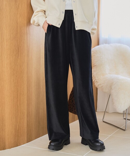 coen（コーエン）の「フェレットライクカットコールイージーワイドパンツ【インフルエンサー紹介アイテム】（その他パンツ・レディース・オフホワイト/オレンジ系その他/ブラック/ロイヤルブルー・M/L）」の11枚目の写真