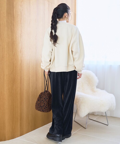 coen（コーエン）の「フェレットライクカットコールイージーワイドパンツ【インフルエンサー紹介アイテム】（その他パンツ・レディース・オフホワイト/オレンジ系その他/ブラック/ロイヤルブルー・M/L）」の15枚目の写真