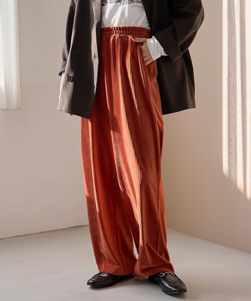 coen（コーエン）の「フェレットライクカットコールイージーワイドパンツ【インフルエンサー紹介アイテム】（その他パンツ・レディース・オフホワイト/オレンジ系その他/ブラック/ロイヤルブルー・M/L）」の17枚目の写真