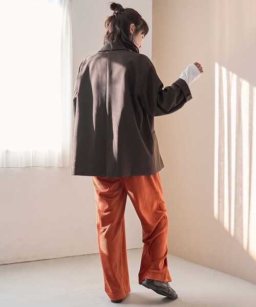 coen（コーエン）の「フェレットライクカットコールイージーワイドパンツ【インフルエンサー紹介アイテム】（その他パンツ・レディース・オフホワイト/オレンジ系その他/ブラック/ロイヤルブルー・M/L）」の21枚目の写真