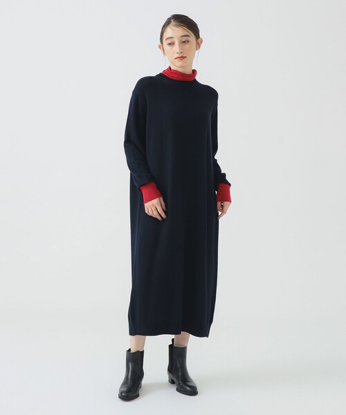 B:MING by BEAMS（ビーミングバイビームス）の「配色 ニット ワンピース (洗濯可)（ワンピース・レディース・グレー/ネイビー・ONE SIZE）」の21枚目の写真