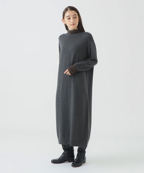 セール】配色 ニット ワンピース (洗濯可)（ワンピース）｜B:MING by