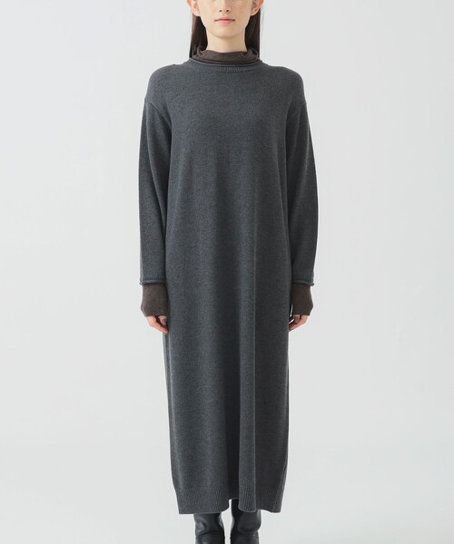 B:MING by BEAMS（ビーミングバイビームス）の「配色 ニット ワンピース (洗濯可)（ワンピース・レディース・グレー/ネイビー・ONE SIZE）」の3枚目の写真