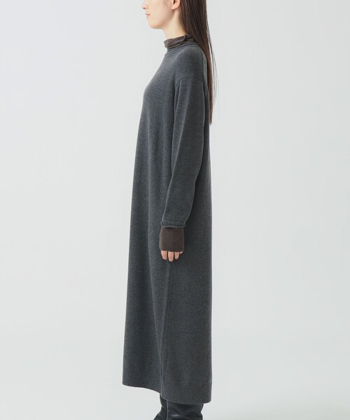 B:MING by BEAMS（ビーミングバイビームス）の「配色 ニット ワンピース (洗濯可)（ワンピース・レディース・グレー/ネイビー・ONE SIZE）」の4枚目の写真