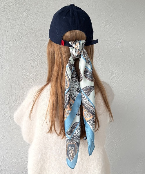 【極美品/レア】ヴァレクストラ リボン スカーフ レッド×ネイビー系 ペイズリー 極美品/レア】ヴァレクストラ リボン スカーフ レッド×ネイビー系